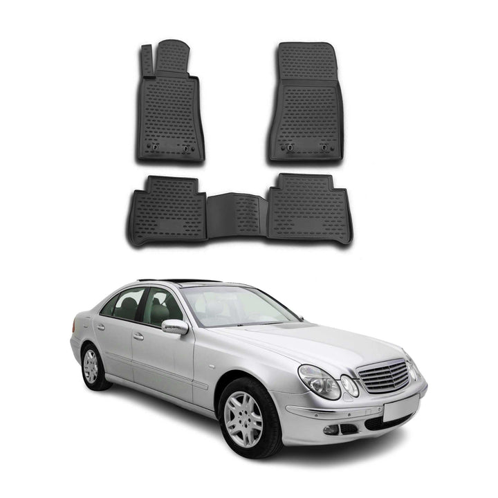 OMAC Gummimatten Fussmatten kompatibel mit Mercedes E Klasse W211 S211 2002-2009 TPE 4X E Klasse W21