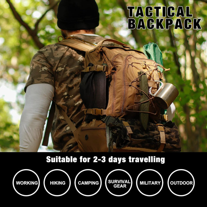 Mardingtop 28L Rucksack Taktischer Rucksack Wanderrucksack Trekkingrucksack Angelrucksack für Surviv