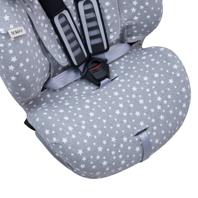 JYOKO Kids Bezug für Autositz kompatibel mit Romer Advansafix, Evolva IV M, aus Baumwolle (White Sta