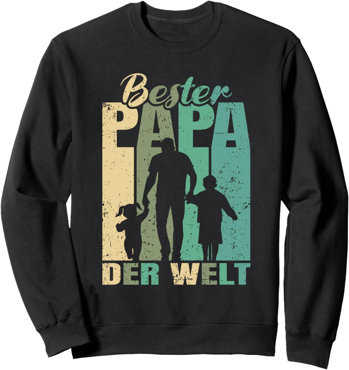 Bester Papa der Welt 2 Kinder Ehemann zweifacher Papa Sweatshirt