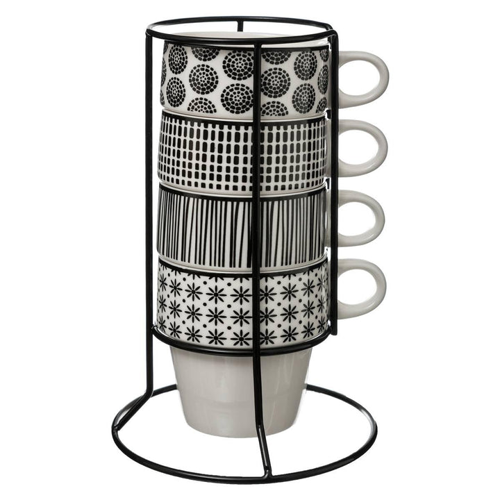 SG Secret de Gourmet 4 tassen mit bohemia rack 4 Unité (Lot de 1) Bohemian, 4 Unité (Lot de 1) Bohem