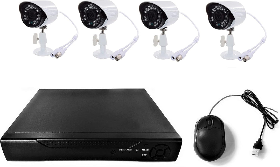 TEMPO DI SALDI Kit Videoüberwachung 4 Kanäle Infrarotkameras DVR Netzteil Verlängerungskabel
