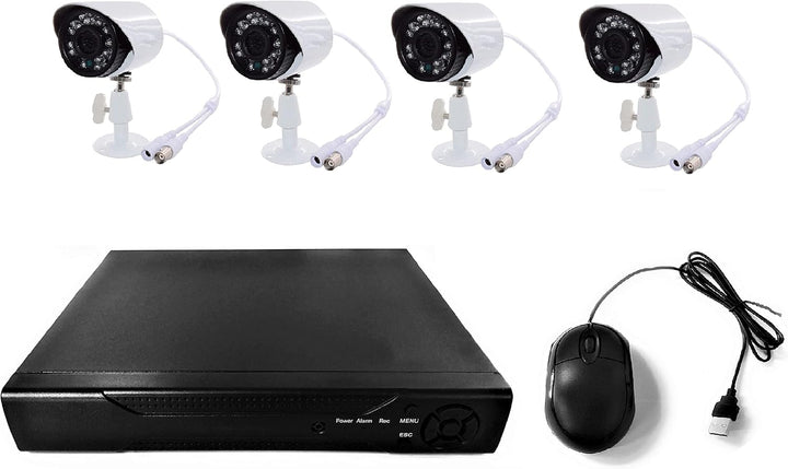 TEMPO DI SALDI Kit Videoüberwachung 4 Kanäle Infrarotkameras DVR Netzteil Verlängerungskabel