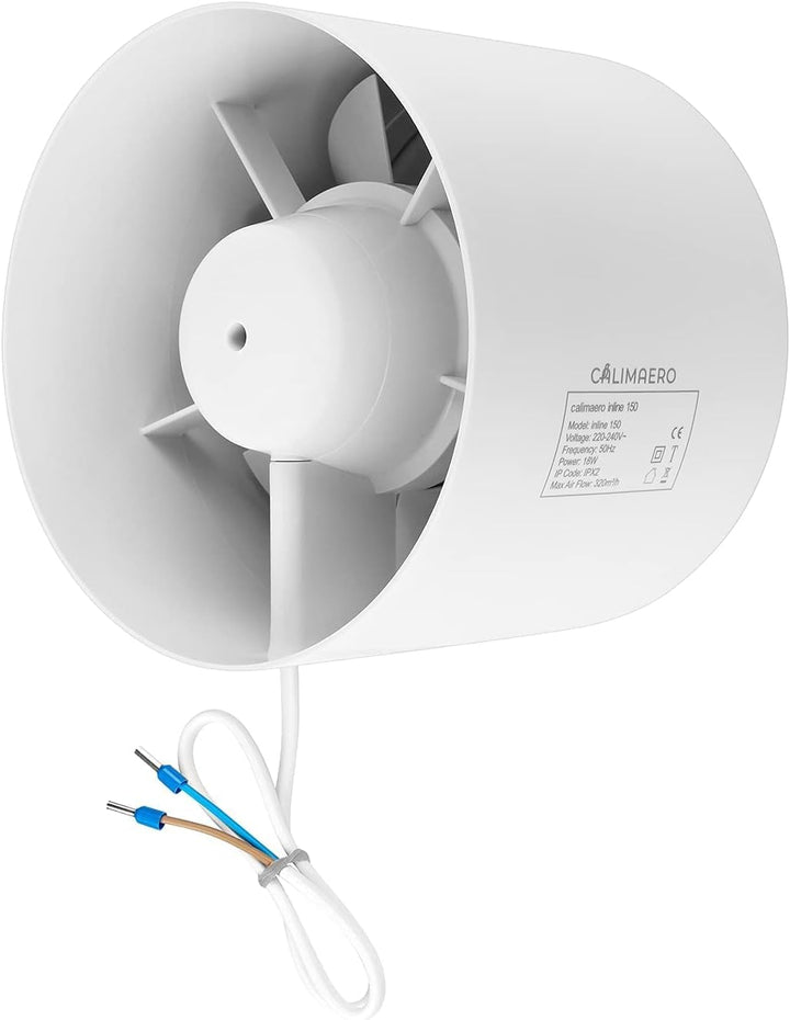 calimaero INLINE Abluftventilator 150mm Rohrventilator mit Rückstauklappe Badlüfter Grow Lüfter 320