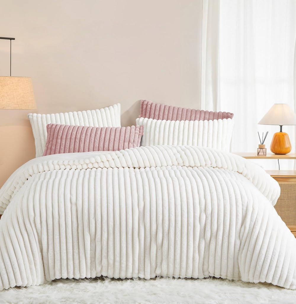 Lanqinglv Kissenbezug 40x80cm 2er Set Plüsch Biber Flanell Flauschig Zierkissenbezug Kissenhülle Dop