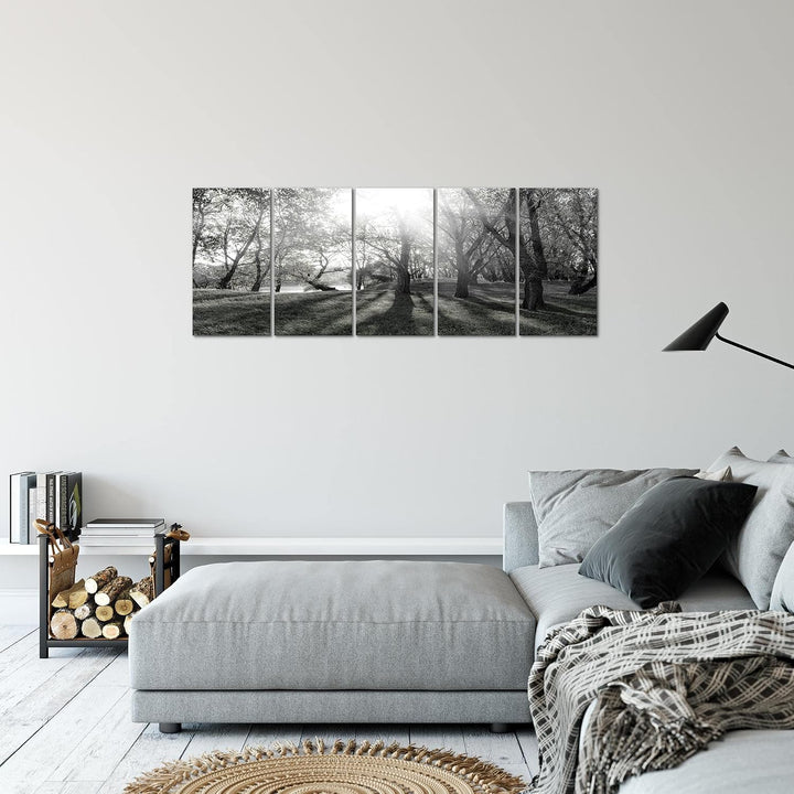 Runa Art Bild Wald Landschaft Wandbilder auf Vlies Leinwand 5 Teilig Wanddekoration Schlafzimmer Woh