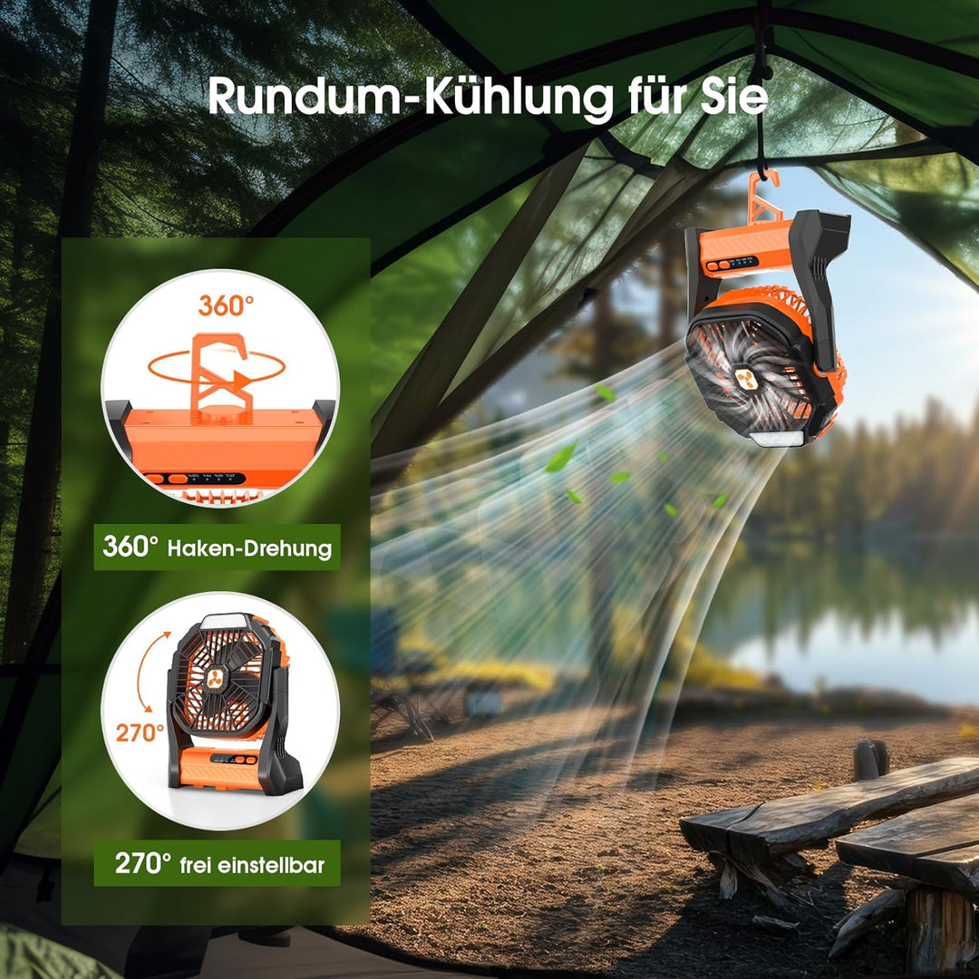 PEBEST Batteriebetriebener Ventilator 20000mAh Kabellos, Wiederaufladbarer Tragbarer Ventilator mit