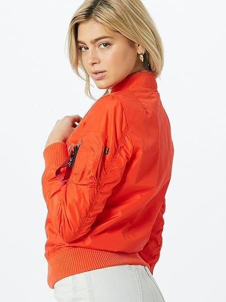 Alpha Industries Damen Bomberjacke M Radiant Red, M Radiant Red