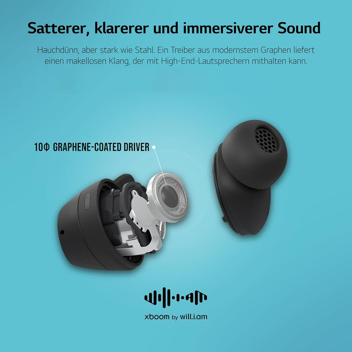 LG, XBOOM Buds, Bluetooth kopfhörer Sport, Kabellose In Ear Bluetooth Kopfhörer in Ear ANC, Noise Ca