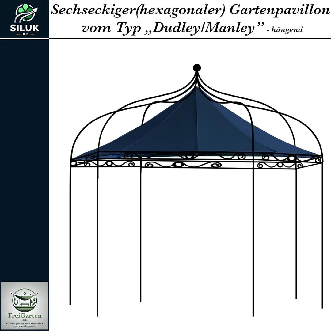 freigarten.de Ersatzdach für Pavillon Modena 6-eck 320cm Wasserdicht Material: Panama PCV Soft 370g/