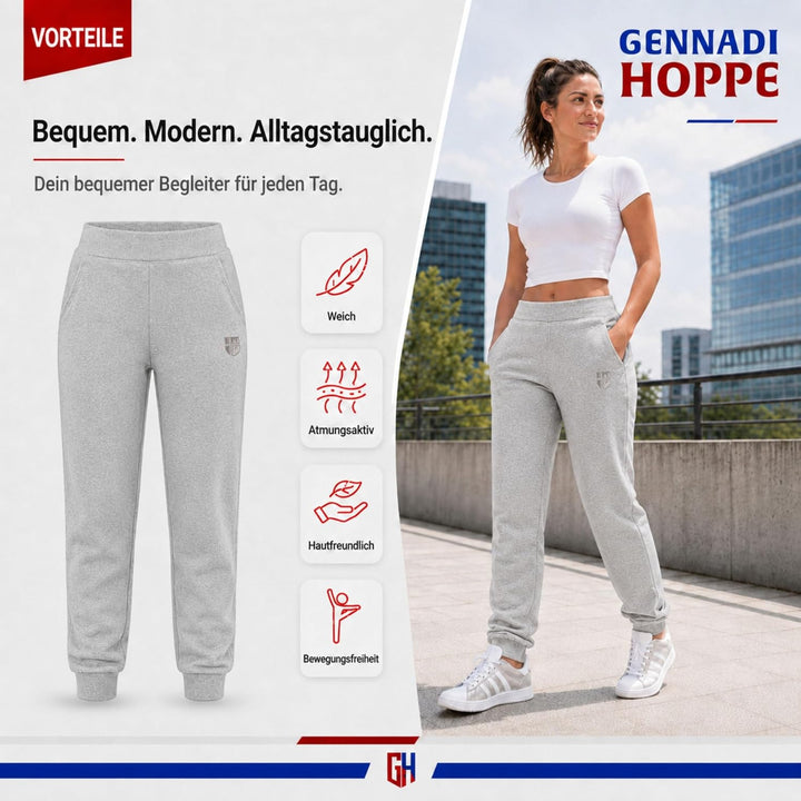 Damen Jogginghose Komfortable Trainingshose für Sport und Freizeit 4XL Hellgrau, 4XL Hellgrau