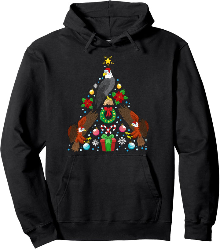 Adler Weihnachtsbaum Weihnachten Greifvogel Geschenk Pullover Hoodie