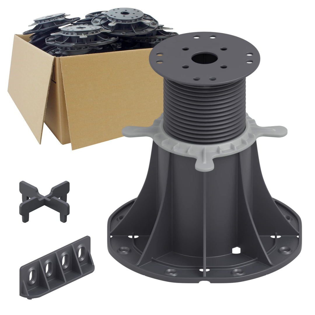 16 Stück Trevendo® Universal Stelzlager &amp; Plattenlager XXL 120-220 mm für Holz, WPC und Stein Univer