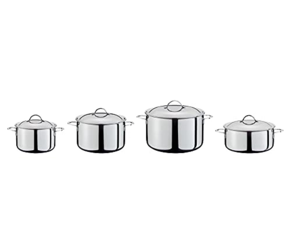 Spring CRISTAL Kochtopf Set mit Deckel | 4-teilig | rostfreier Edelstahl | Topfset induktionsgeeigne