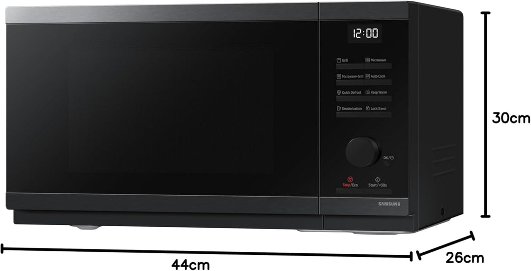 Samsung MG23DG4524AGE1 Mikrowelle mit Grill, 23 l, 800 W, Schwarz