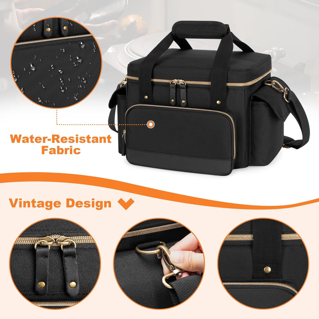 Damero 7-Zoll-Tasche für Schallplatten, Schallplatten Aufbewahrung Koffer für über 80 LP-Schallplatt