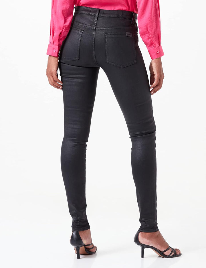 7 For All Mankind Damen Hw Skinny Coated Slim Illusion Pants 23W / 23L Schwarz, 23W / 23L Schwarz