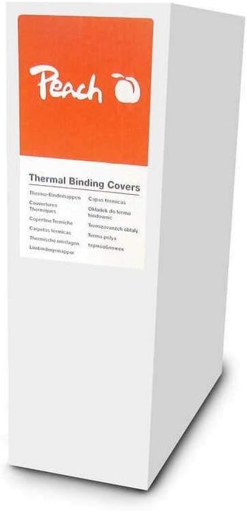 Peach PBT406-07 Thermobindemappe, A4, 100 Blätter, 80 g/m², 80 Stück, weiss 10mm / 100 Blatt weiss 8