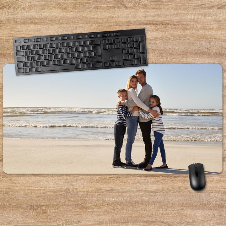 Herz & Heim® XXL Mousepad mit Wunschmotiv – Personalisierbare Schreibtischunterlage mit Foto & Text