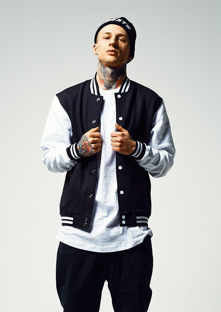 Urban Classics Herren Sweatjacke S Blk/Wht, S Blk/Wht