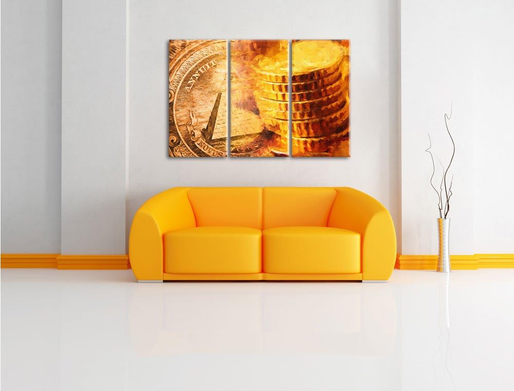 Pixxprint Illuminati Pyramide als Leinwandbild/Grösse: 3 Teilig (120x80) cm/Wandbild/Kunstdruck/fert