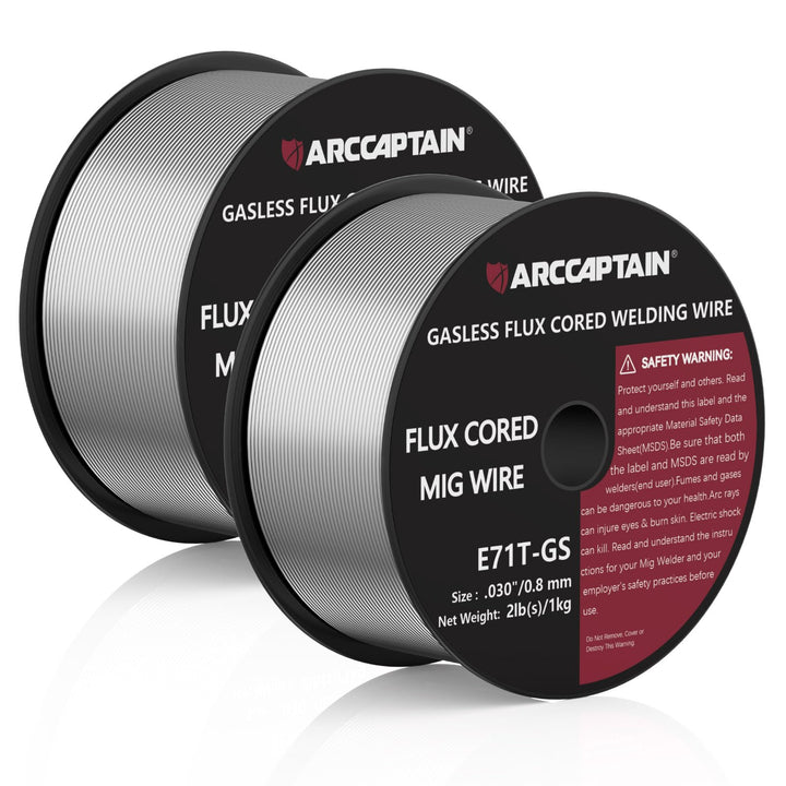 ARCCAPTAIN Fülldraht 0,8mm 2KG E71T-GS MIG Schweissdraht für Schweissgerät ohne Gas MIG/MAG FLUX Sch