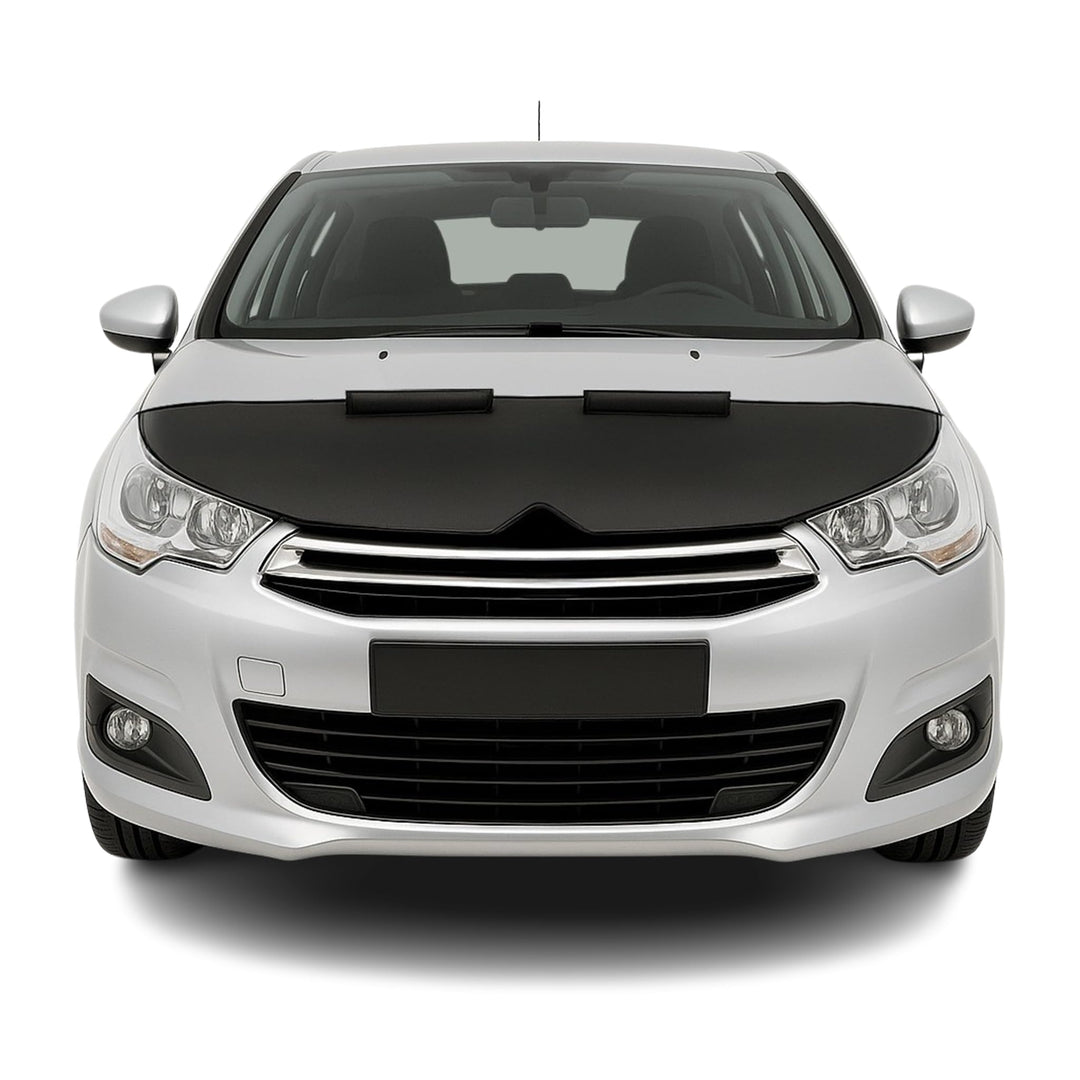 OMAC Haubenbra Steinschlagschutz Bonnet Bra kompatibel mit Citroen C4 2005-2010 Schwarz Halb Schwarz