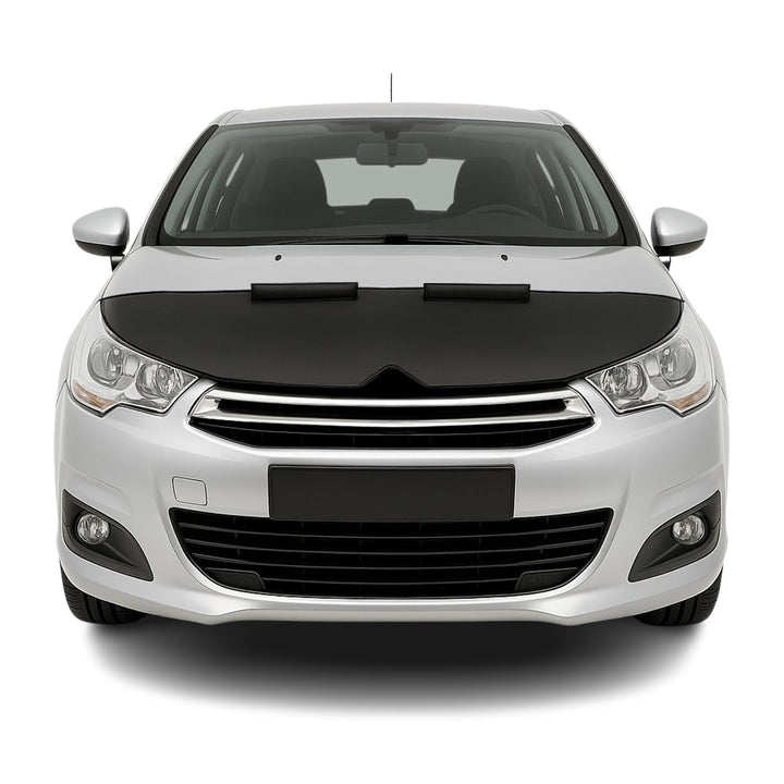 OMAC Haubenbra Steinschlagschutz Bonnet Bra kompatibel mit Citroen C4 2005-2010 Schwarz Halb Schwarz