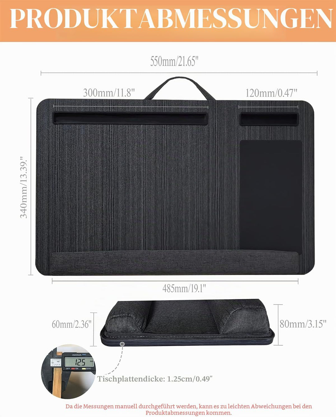 Yaong Gauo Laptopunterlage 55x34cm für Heim Bett Sofa mit Handgelenkauflage, Laptop Kissen für max 1