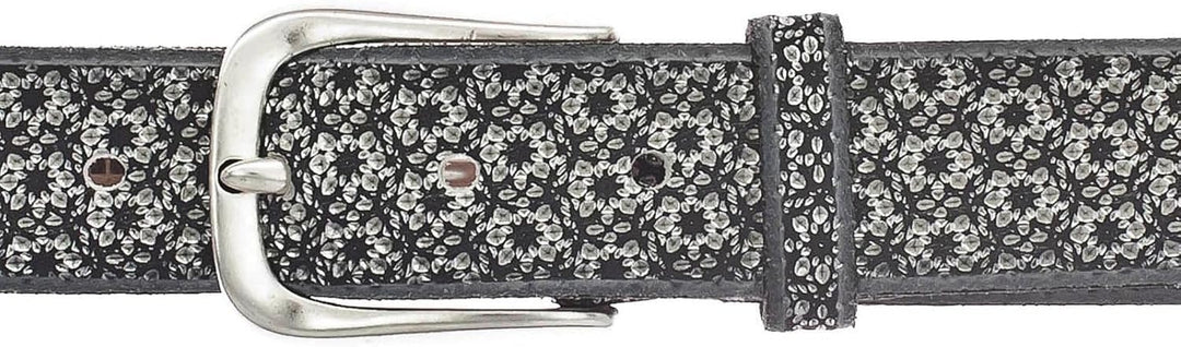B.Belt Tessa Gold Ledergürtel W75 Black/Silver