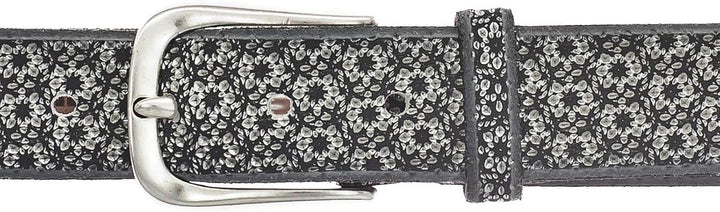 B.Belt Tessa Gold Ledergürtel W75 Black/Silver