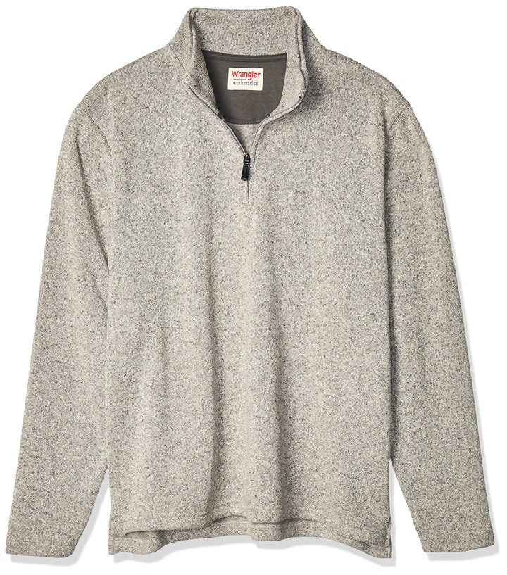 Wrangler Authentics Men’s Sweater Fleece Quarter-Zip S Hellgrau, S Hellgrau