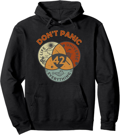 42 Antwort auf Leben The Universe And Everything Don't Panic Pullover Hoodie