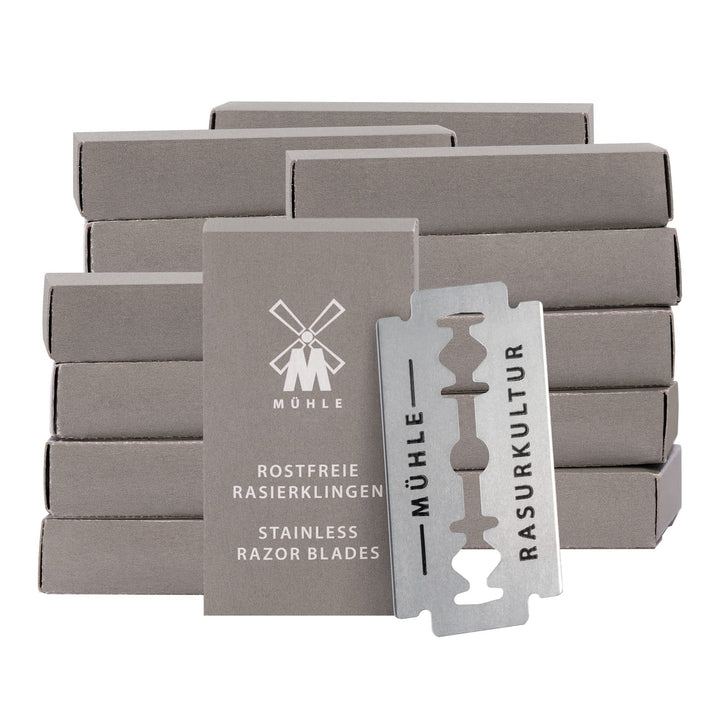 MÜHLE 200er Pack Rasierklingen für alle gängigen Modelle der Sicherheitsrasierer und Rasierhobel - r