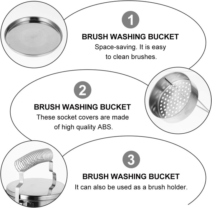 EXCEART Malerei Eimer Öl Malerei Pinsel Waschen Edelstahleimer mit Deckel Malwerkzeug Künstler Ölmal