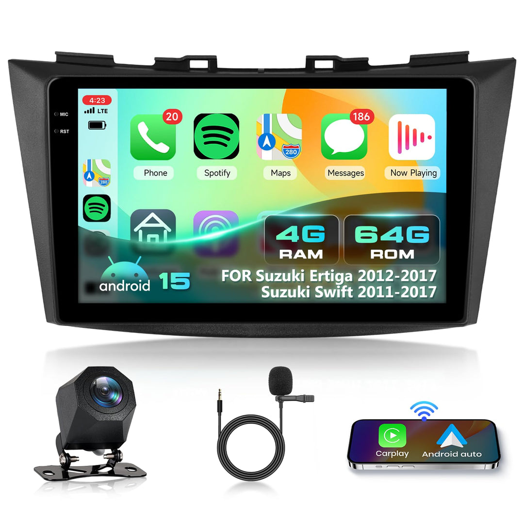 4+64G Autoradio für Suzuki Ertiga 2012-2017 Suzuki Swift 2011-2017 Android 15 mit 9'' In-Cell Bildsc