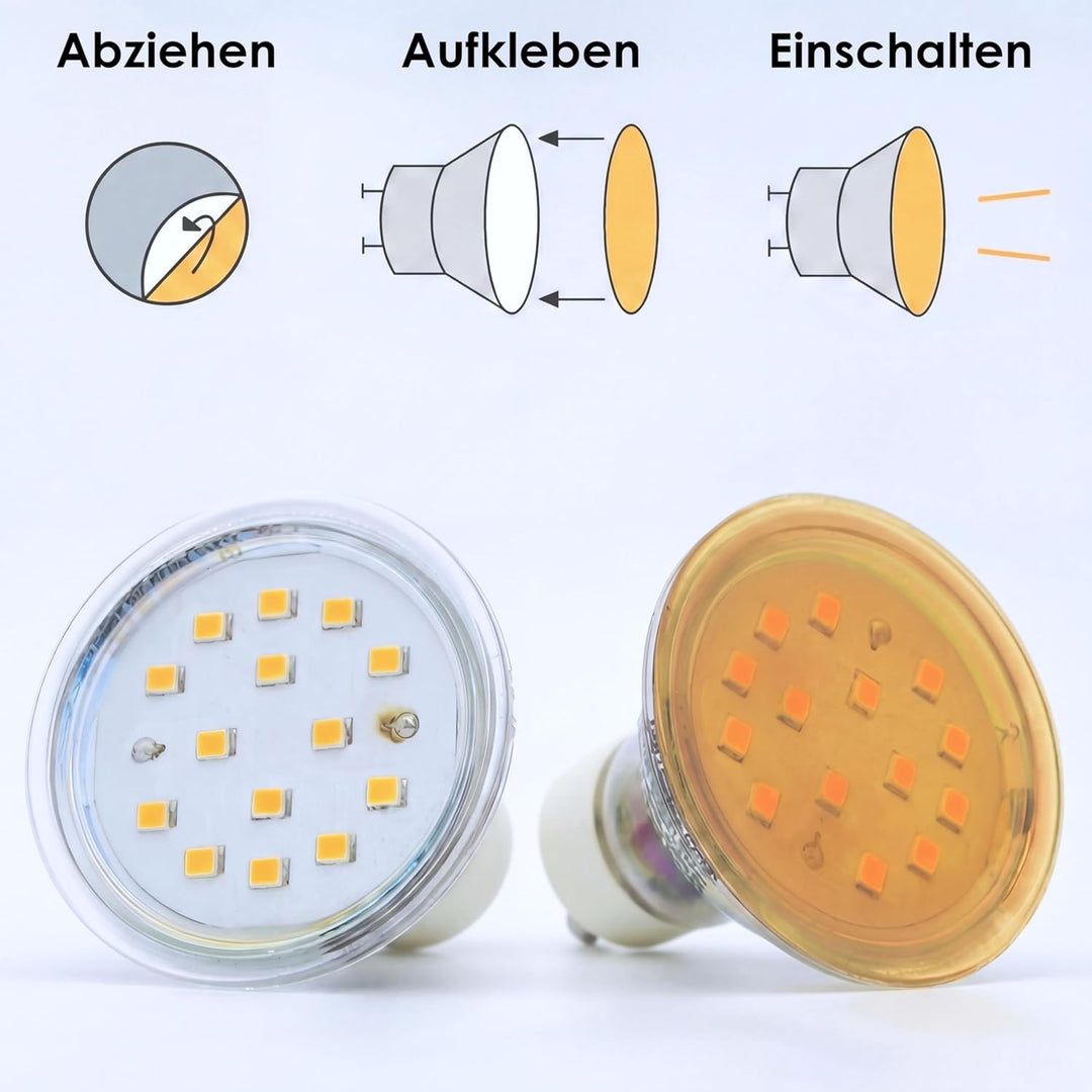 KROPP Selbstklebende Farbfolien für LED Lampen, Zuschnitt 20x12 cm, 3 Töne Warmweiss Farbfilter zur