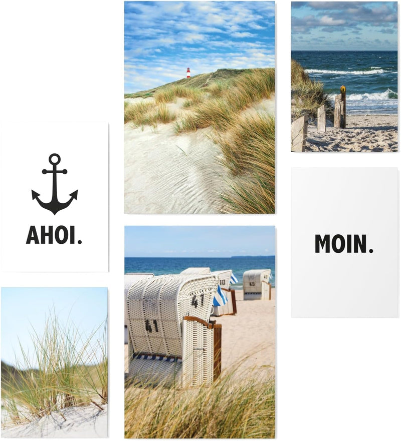 Papierschmiede® Mood Poster Set Moin, Bilder Wohnzimmer Deko Schlafzimmer, 2x DIN A3 und 4x DIN A4,