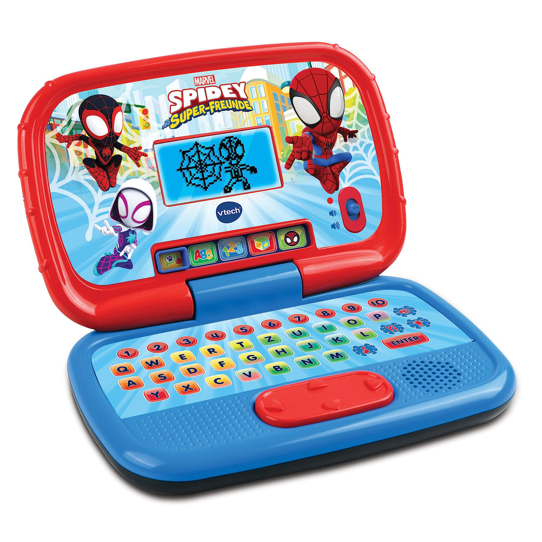 VTech Spidey und seine Super-Freunde - Lernlaptop – Lerncomputer mit QWERTZ-Tastatur und Inhalten zu
