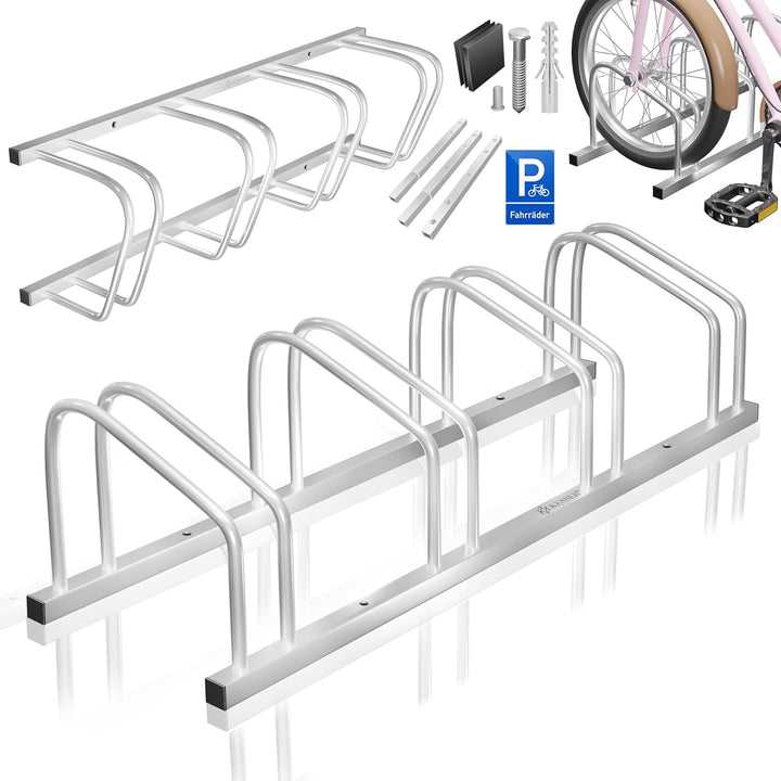 KESSER® Fahrradständer für 4 Fahrräder inkl. Parkschild | Mehrfachständer mit 37cm Radabstand für 30