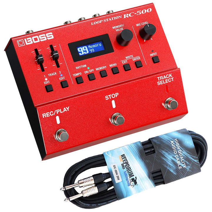 Boss RC-500 Loop Station Looper Pedal + keepdrum Gitarrenkabel 3m