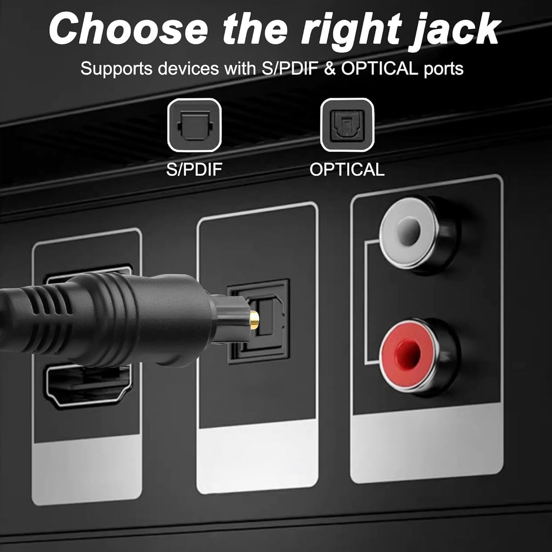 MEIRIYFA Digitaler Optischer Splitter Adapter 1 in 2 Out, 1M Toslink Digital Fiber Optic Audio Split