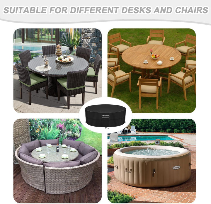 Abdeckplane Gartentisch Abdeckung für Whirlpool Rund Gartenmöbel Abdeckung Tisch Abdeckplane Gartent