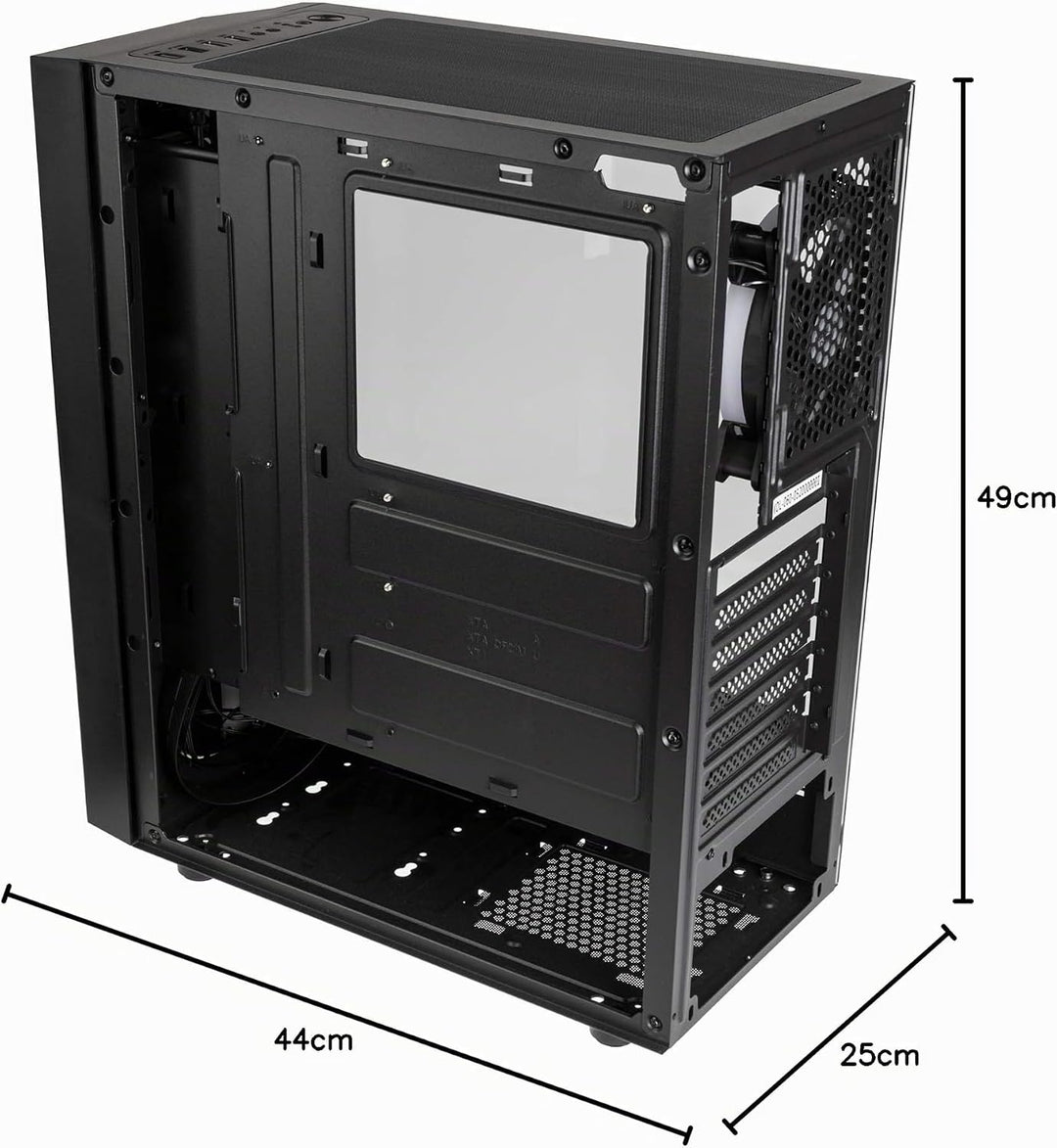 KOLINK Inspire K7 ARGB Midi-Tower PC-Gehäuse, Addressierbare RGB-Beleuchtung, Tempered Glass, schwar