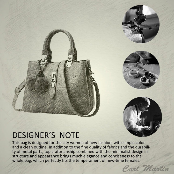 NICOLE &amp; DORIS 2024 Neue Frauen Tasche Damen Leder Handtasche Mode Umhängetasche Mit Pompon abnehmba