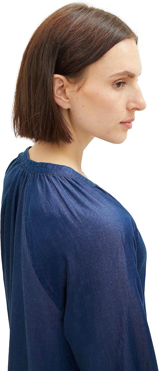 TOM TAILOR Damen Jeanskleid mit Taschen 38 10113-clean Mid Stone Blue Denim, 38 10113-clean Mid Ston