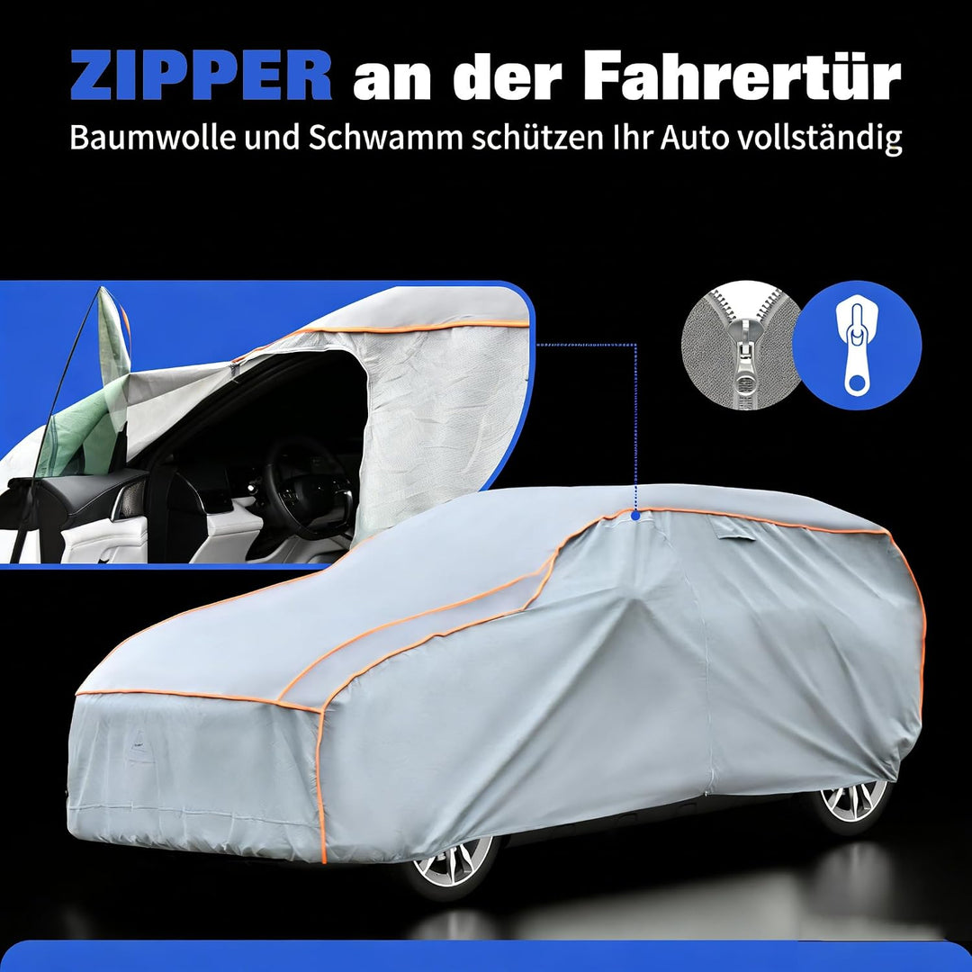 Hagelschutzplane Auto L, 5mm Eva-Verstärkte Hagelschutzgarage Wasserdicht &amp; Atmungsaktiv, Vollgarage