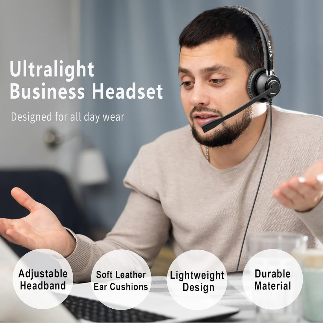 3,5 mm Kopfhörer mit Mikrofon für Laptop, USB-C/3,5 mm Jack 2-in-1 PC Headset, Kabelgebundenes Noise