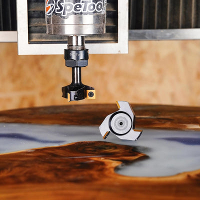 SpeTool Planfräser 12mm Schaft 60mm Durchmesser Planfräser für Oberfräse Wendeplatten Hobelfräser We