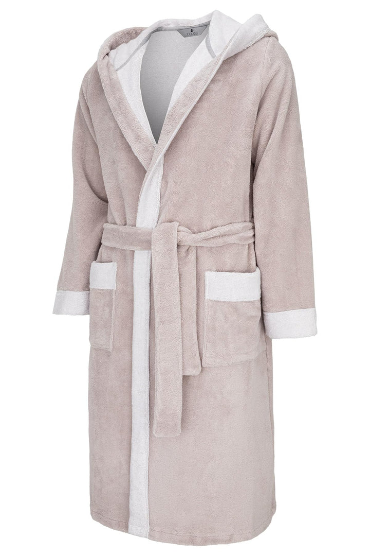 Herren Bademantel Revise RE-855 - mit Bambus faser - mit Kapuze - Saunamantel S Beige, S Beige